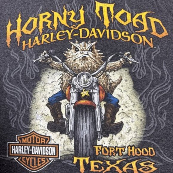 VTG Harley Davidson T-Shirt Size Large Horny Toad Fort Hood Texas - Picture 5 of 14